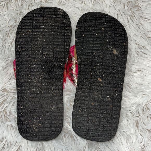 Corkys Pink Metallic Flip Flops - Picture 2 of 3